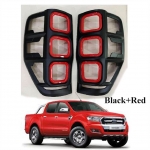 ครอบไฟหน้า ดำด้าน - แดง ใส่ ฟอร์ด แรนเจอร์ Ford ranger 2012 - 2015+ mc ส่งฟรี EMS